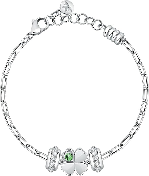 Morellato Damen-Armband Stahl Silber Tropfen Vierblättriges Kleeblatt _SCZ1351