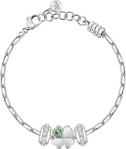 Morellato Damen-Armband Stahl Silber Tropfen Vierblättriges Kleeblatt _SCZ1351