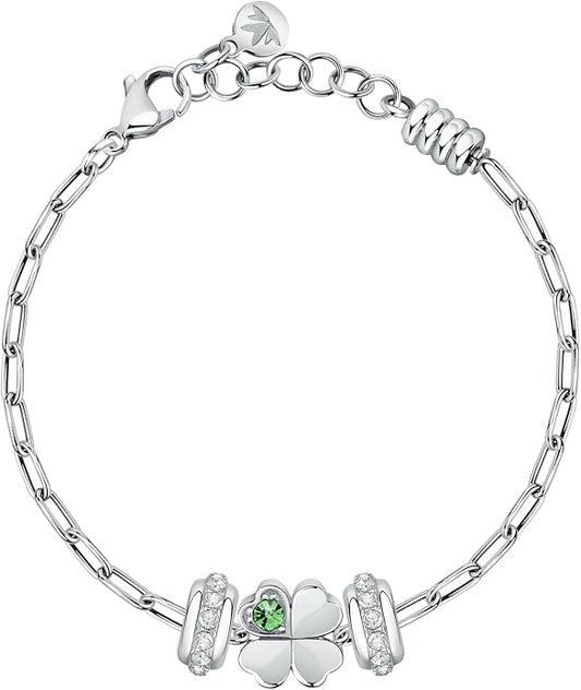 Bracciale Morellato Donna Acciaio Silver Drops Quadrifoglio _SCZ1351