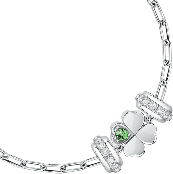 Morellato Damen-Armband Stahl Silber Tropfen Vierblättriges Kleeblatt _SCZ1351