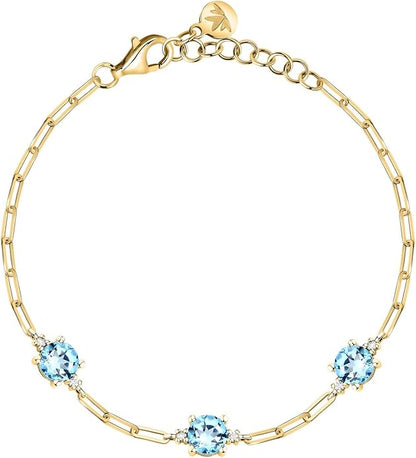 Bracciale Morellato Donna Argento 925 Gold Cubic Zirconia Azzurri _SAIW304