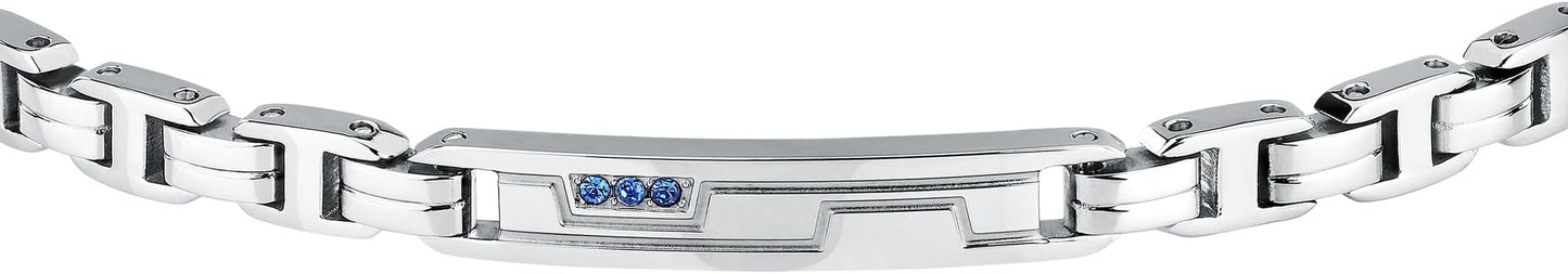 Bracciale Sector No Limits Uomo Acciaio Argentato Cristalli Blu _SAVK15