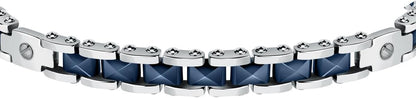 Sector Herrenarmband aus versilbertem Stahl mit blauen Keramikeinsätzen _SAFR31