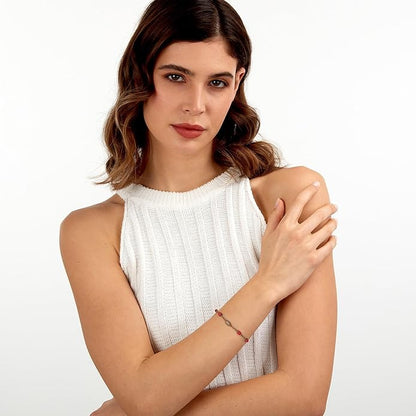 Superga x Morellato Damenarmband aus Gold, Stahl, fuchsiafarbenen Silikonperlen und Kristallen _SAXR01 