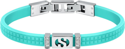 Superga x Morellato Damen-Armband Silikon Logo S Stahl Kristalle Hellblau _SAXR11 
