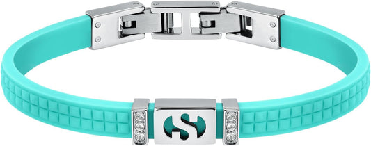 Superga x Morellato Damen-Armband Silikon Logo S Stahl Kristalle Hellblau _SAXR11 