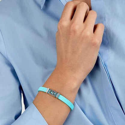 Superga x Morellato Damen-Armband Silikon Logo S Stahl Kristalle Hellblau _SAXR11 