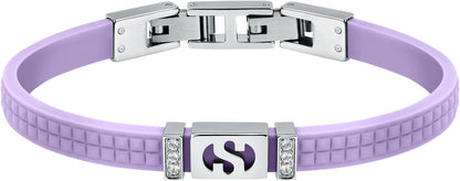 Superga x Morellato Damen-Armband Silikon Logo S Stahl Kristalle Flieder _SAXR12 