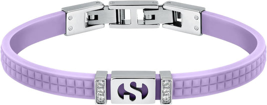 Superga x Morellato Damen-Armband Silikon Logo S Stahl Kristalle Flieder _SAXR12 