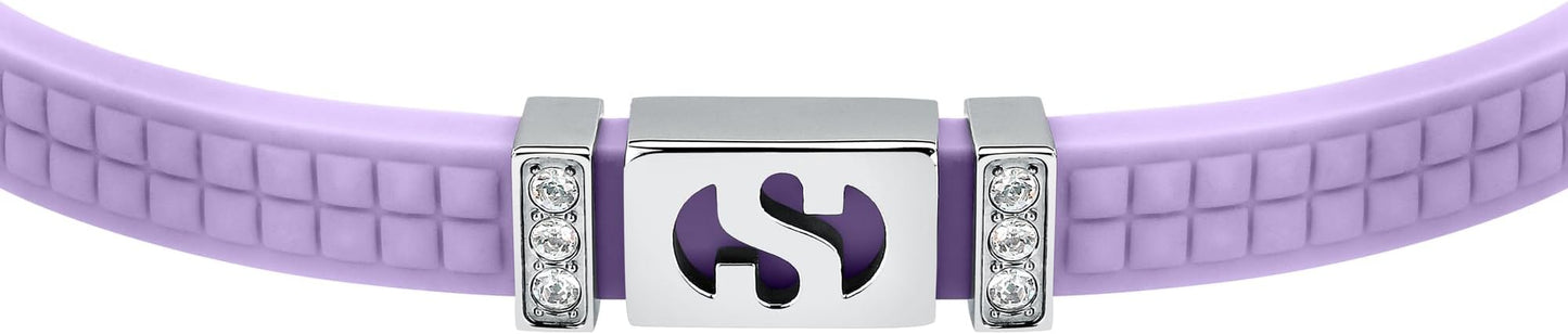 Superga x Morellato Damen-Armband Silikon Logo S Stahl Kristalle Flieder _SAXR12 