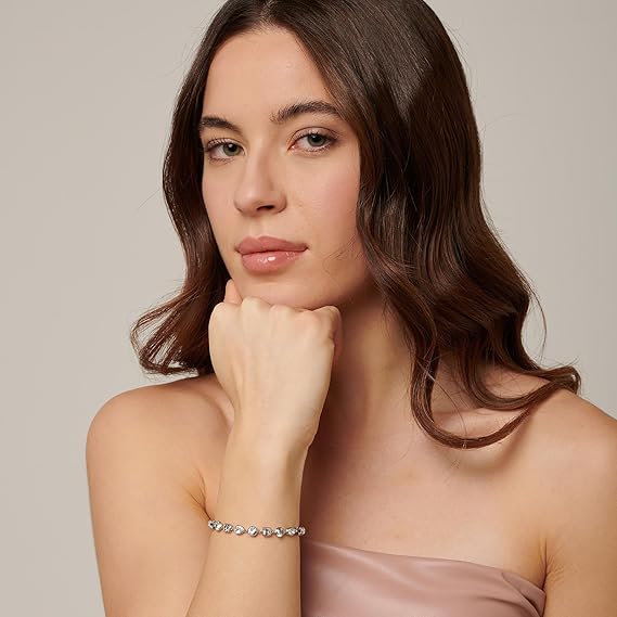 Brosway Bracciale Donna Ribbon BBN25 - Acciaio 316L Con Cristalli - Dettaglio Infinito - Gioiello Italiano Elegante - Diametro 60 Mm