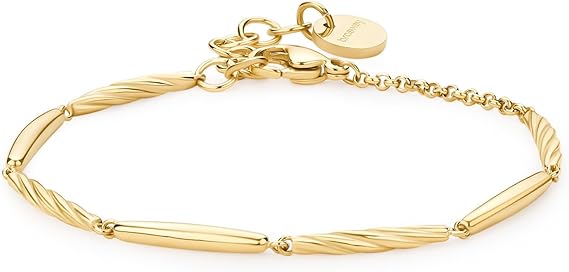 Brosway Bracciale Donna Acciaio Dorato Ciondoli Goccia e Cristallo Bianco _BPC20