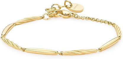 Brosway Bracciale Donna Acciaio Dorato Ciondoli Goccia e Cristallo Bianco _BPC20