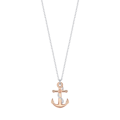 Collana Luca Barra Uomo Acciaio Pendente Ancora Rosa Gold _CA437
