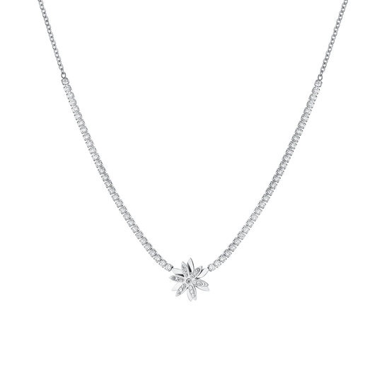 Collana Luca Barra Donna Acciaio Tennis Fiore Girevole _CK2039