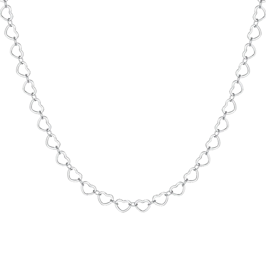 Collana Luca Barra Donna Acciaio Silver Cuoricini _CK2238