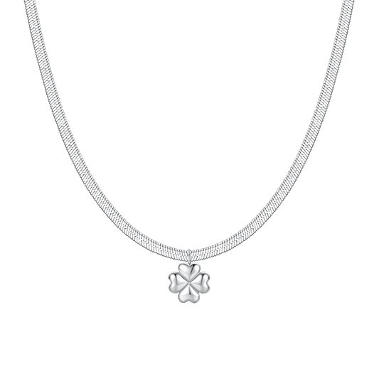 Collana Luca Barra Donna Acciaio Snake Quadrifoglio _CK2260