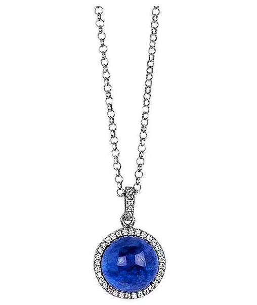 Collana Boccadamo Donna Bronzo Argento Ciondolo Cristallo Blu Zirconi XGR490