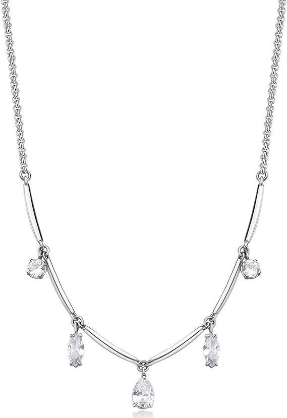 Collana Brosway Donna Acciaio Argento Cristalli Coll. Affinity _BFF180