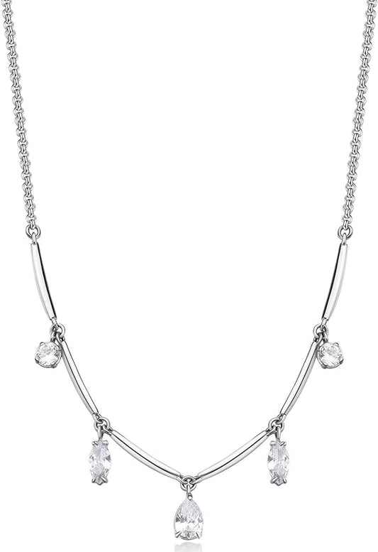 Collana Brosway Donna Acciaio Argento Cristalli Coll. Affinity _BFF180