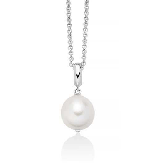 Collana Donna Argento 925 Pendente Perla Bianca Barocca 12-14 mm _PCL6540B