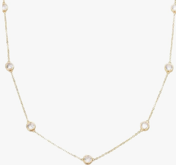 Collana LIU JO Donna Acciaio Dorata con Zirconi Bianchi Alternati _LJ2132