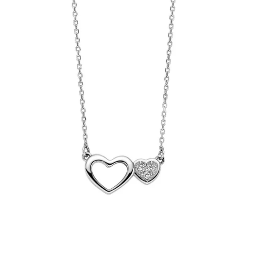 Collana Miluna Donna Oro Bianco 9 Kt Cuori e Diamanti _CLD4669X