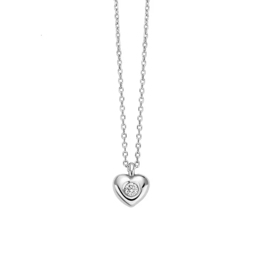 Collana Miluna Donna Oro Bianco 9 kt Pendente Cuore e diamante _CLD4579-D02G7X