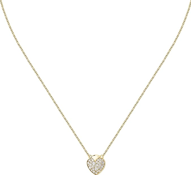 Collana Morellato Donna Acciaio Col. Oro Collezione Istanti Ciondolo Cuore Cristalli Bianchi SAVZ13