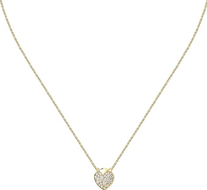 Collana Morellato Donna Acciaio Col. Oro Collezione Istanti Ciondolo Cuore Cristalli Bianchi SAVZ13