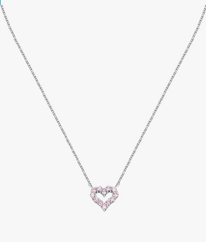 Collana Morellato Tesori Donna Argento 925% Zirconi Cuore Rosa SAIW181