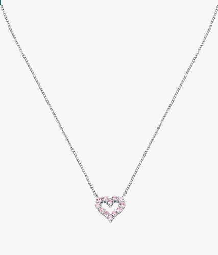 Collana Morellato Tesori Donna Argento 925% Zirconi Cuore Rosa SAIW181