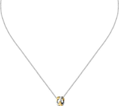 Collana Trussardi Donna Acciaio Cerchietto T-Logo Argento e Oro TJAXC67