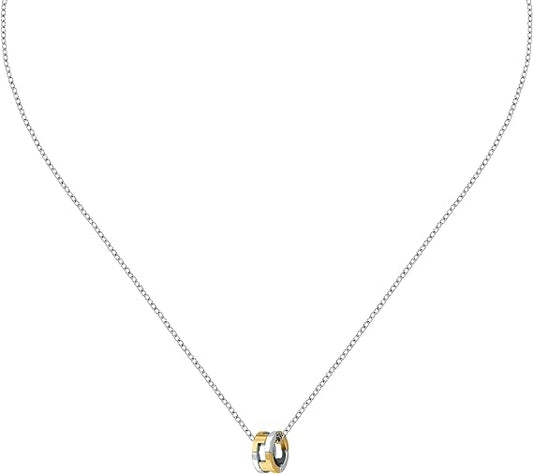 Collana Trussardi Donna Acciaio Cerchietto T-Logo Argento e Oro TJAXC67