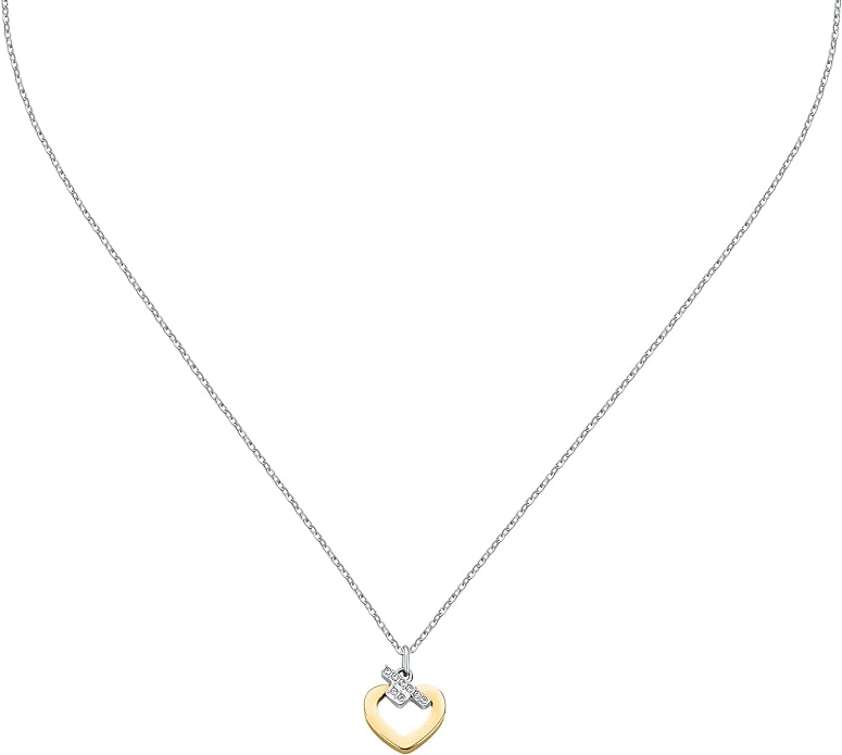 Collana Trussardi Donna Acciaio T-Logo Cristallo Cuore Oro  TJAXC45