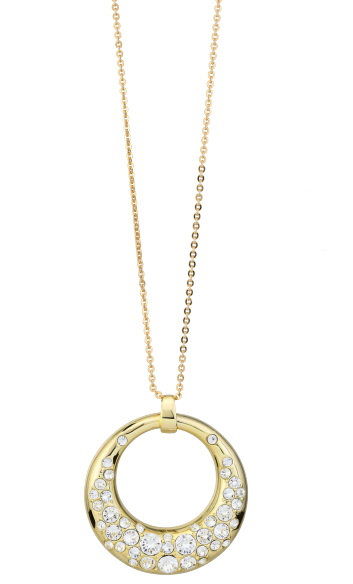 Collana Boccadamo Donna Bronzo Gold Pendente Cerchio Zirconi Bianchi Incastonati _XGR735D