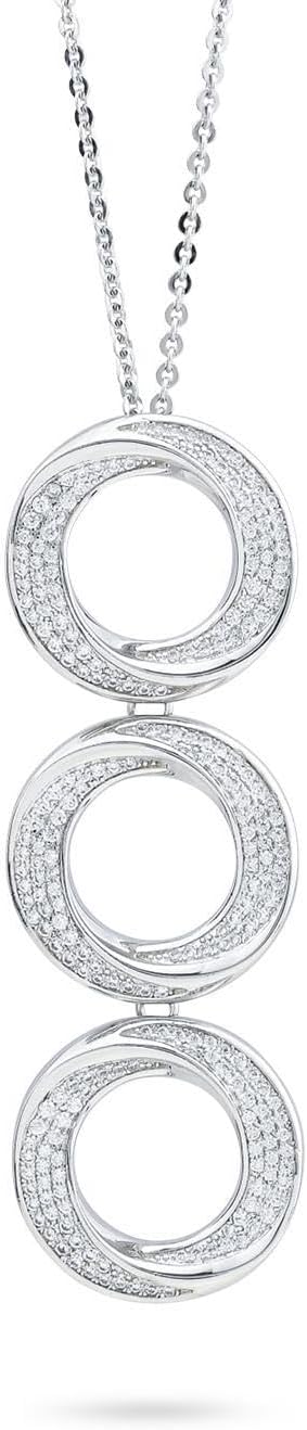 Collana Boccadamo Donna Bronzo Argento Pendente Cerchi _KGR045