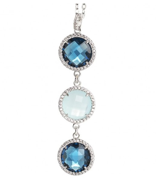 Collana Boccadamo Donna Bronzo Rodiato Cristalli Briolette Montana e aquamilk zirconi _XGR261