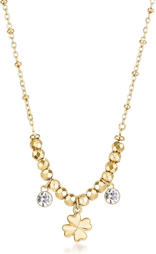 Collana Brosway Chakra Donna Acciaio Gold Quadrifoglio _BHKN164