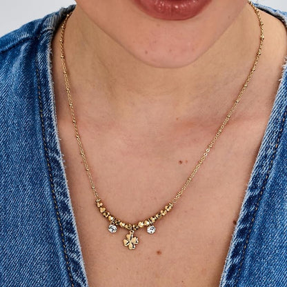 Collana Brosway Chakra Donna Acciaio Gold Quadrifoglio _BHKN164