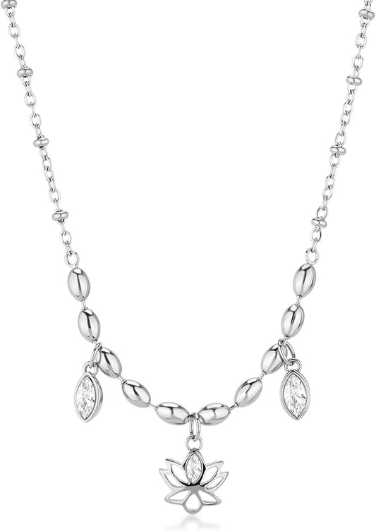 Collana Brosway Chakra Donna Acciaio Silver Fiore di Loto _BHKN157