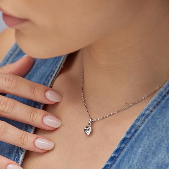 Collana Brosway Donna Acciaio Argentato Pendente con Cristallo Bianco _BYM187