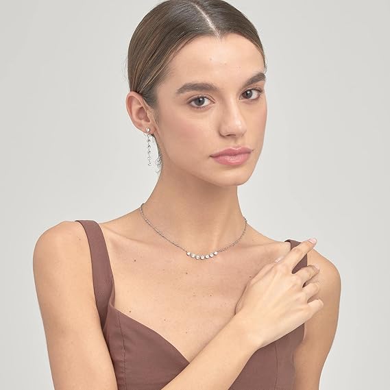 Collana Brosway Donna Acciaio Coll. SYMPHONIA Argentato e Cristalli _BYM133
