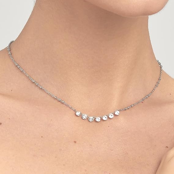 Collana Brosway Donna Acciaio Coll. SYMPHONIA Argentato e Cristalli _BYM133