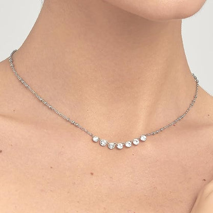 Collana Brosway Donna Acciaio Coll. SYMPHONIA Argentato e Cristalli _BYM133