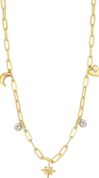 Collana Brosway Donna Acciaio Dorato Coll- CHANT Simbolo Cuore Stella Luna _BAH44