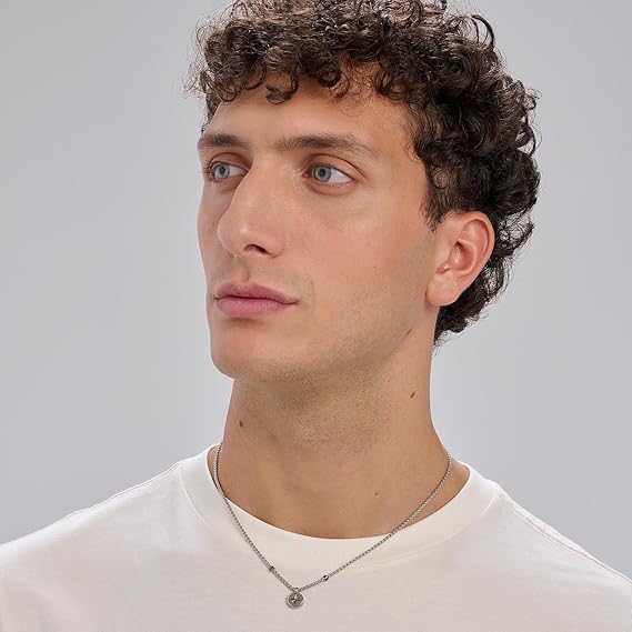 Collana Brosway Uomo in Acciaio Rutenio Rosa dei Venti Coll. POSEIDON _BPN01