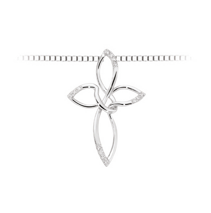 Collana DonnaOro Oro Bianco 18Kt Croce Diamanti TG Brillante _LPF10127.005