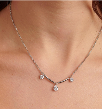 Brosway Damen-Halskette aus Stahl, Silber, Zirkonia, Affinity Collection _BFF1178 