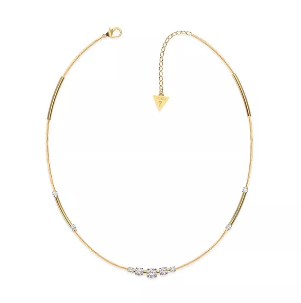 Collana Guess Donna Acciaio Dorata Centrali Zirconi Bianchi _JUBN01